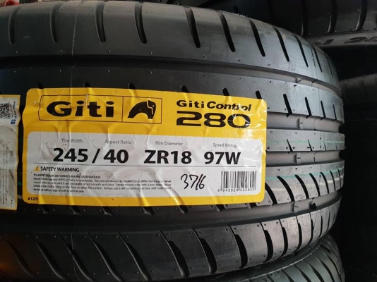 ขายยางใหม่ GITI Control280 245-40-18 ปี16 เส้นละ 1,690 บาท ขายยางใหม่ GITI Control280 245-40-18 ปี16 เส้นละ 1,690 บาท