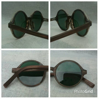 แว่นตาเจแปนิชแฮนด์เมดระดับ 'ยอดฝีมือ'  วินเทจยุค '90s  โมเดลอาร์ติสท์ 'หยดน้ำ - กลม'  Vintage SAGAWA FUJII handmade in Japan