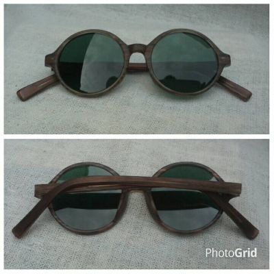 แว่นตาเจแปนิชแฮนด์เมดระดับ 'ยอดฝีมือ'  วินเทจยุค '90s  โมเดลอาร์ติสท์ 'หยดน้ำ - กลม'  Vintage SAGAWA FUJII handmade in Japan