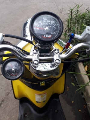 Yamaha Fino สีดำเหลือง ปี 2556 ลาย PS เป็นลายสุดท้าย สวยๆ