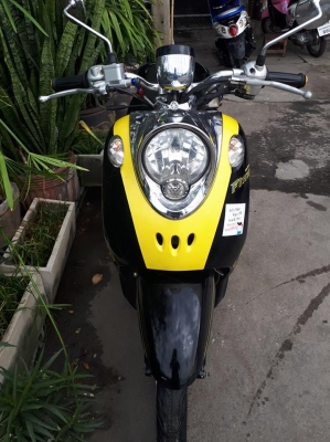 Yamaha Fino สีดำเหลือง ปี 2556 ลาย PS เป็นลายสุดท้าย สวยๆ