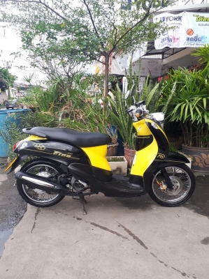 Yamaha Fino สีดำเหลือง ปี 2556 ลาย PS เป็นลายสุดท้าย สวยๆ