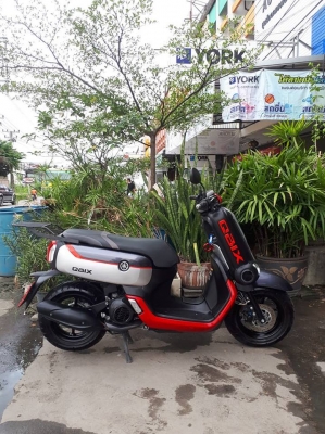 โฉมใหม่ล่าสุด Yamaha Q -Bix S สีเทาแดง ปี 2560 รถสวยขั้นเทพ เหมือนออกใหม่แต่ได้ราคาถูกๆ