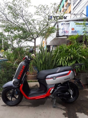 โฉมใหม่ล่าสุด Yamaha Q -Bix S สีเทาแดง ปี 2560 รถสวยขั้นเทพ เหมือนออกใหม่แต่ได้ราคาถูกๆ