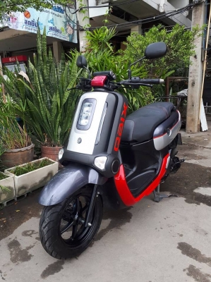 โฉมใหม่ล่าสุด Yamaha Q -Bix S สีเทาแดง ปี 2560 รถสวยขั้นเทพ เหมือนออกใหม่แต่ได้ราคาถูกๆ