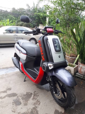 โฉมใหม่ล่าสุด Yamaha Q -Bix S สีเทาแดง ปี 2560 รถสวยขั้นเทพ เหมือนออกใหม่แต่ได้ราคาถูกๆ