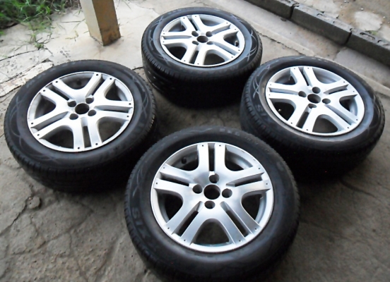 แม็กขอบ15 เอนไกแท้ 4รู100 พร้อมยางปี15 ดอกok