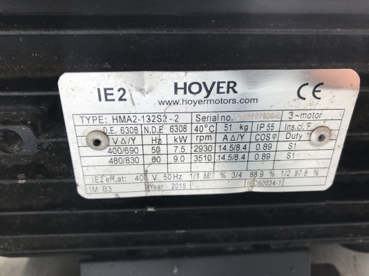 ขายพัดลมโบวเวอร์แรงดันสูง 10HP. 380V Kongskilde made in Denmark สภาพสวยใหม่มาก ให้ลมแรง มีระบบสวิทย์การทำงาน 2ระบบ พร้อมฐานล้อเคลื่อนย้ายสะดวก ราคา 22,500 บาท