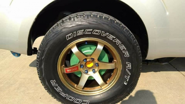 TE37.sl 17x8+ยางคูเปอ265/70/17ปี12 ยางเสีย1เส้น(ตรงรุ่นนาวาร่า)  สีเดิมๆ ไม่แตกคตดุ้งซ่อม #ชุด7500บ.โทร0879050181.ส่งได้ทั่วไทย