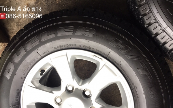 แม็กป้ายแดง ISUZU D-MAX Blue Power ขอบ 16 พร้อมยางป้ายแดง Bridgestone 245-70-16 ปี 17