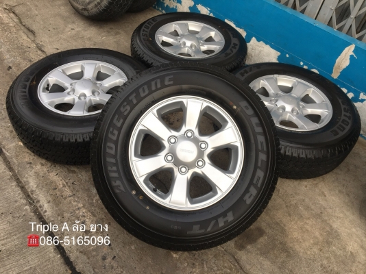 แม็กป้ายแดง ISUZU D-MAX Blue Power ขอบ 16 พร้อมยางป้ายแดง Bridgestone 245-70-16 ปี 18 แม็กสวย ตุ่มเด้ง มีเส้นสี