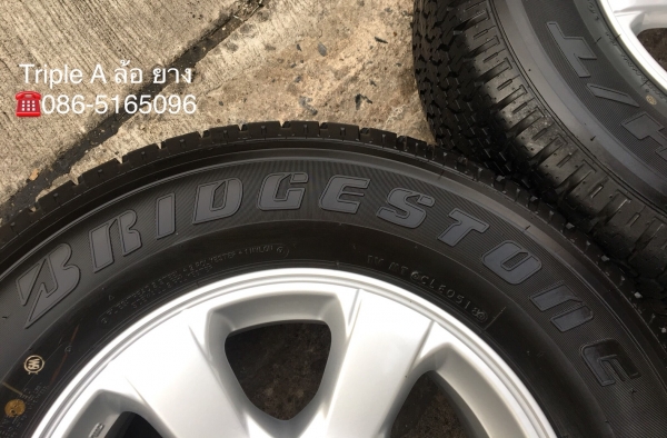 แม็กป้ายแดง ISUZU D-MAX Blue Power ขอบ 16 พร้อมยางป้ายแดง Bridgestone 245-70-16 ปี 18 แม็กสวย ตุ่มเด้ง มีเส้นสี