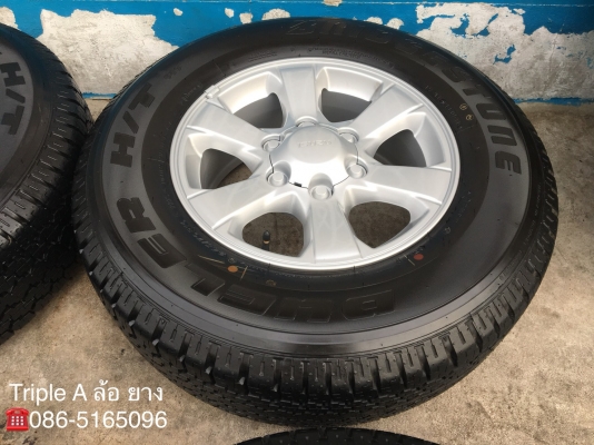 แม็กป้ายแดง ISUZU D-MAX Blue Power ขอบ 16 พร้อมยางป้ายแดง Bridgestone 245-70-16 ปี 18 แม็กสวย ตุ่มเด้ง มีเส้นสี