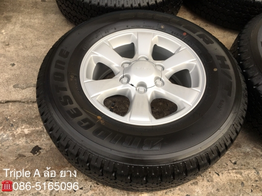 แม็กป้ายแดง ISUZU D-MAX Blue Power ขอบ 16 พร้อมยางป้ายแดง Bridgestone 245-70-16 ปี 18 แม็กสวย ตุ่มเด้ง มีเส้นสี