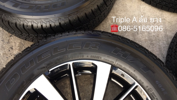 แม็กป้ายแดง Mitsu All New Pajero Sport ตัวท๊อป ขอบ 18 พร้อมยางป้ายแดง 265-60-18 Bridgestone ตุ่มอลัง มีเส้นสี