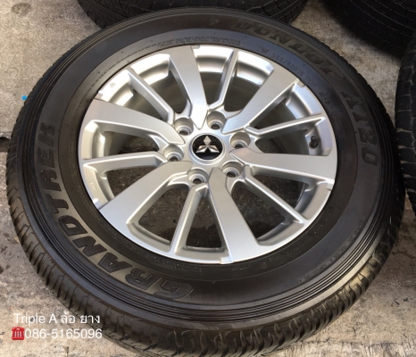 ล้อแม็ก Mitsu Pajero ขอบ 18 พร้อมยาง Dunlop 265-60-18 ปลายปี 15 แม็กสวย ดอกเต็มๆ