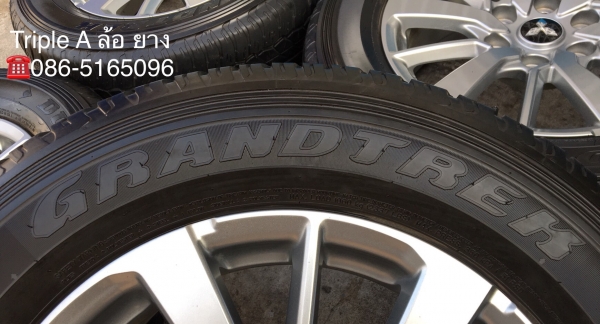 ล้อแม็ก Mitsu Pajero ขอบ 18 พร้อมยาง Dunlop 265-60-18 ปลายปี 15 แม็กสวย ดอกเต็มๆ