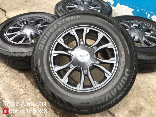 ล้อแม็กป้ายแดง ISUZU X-Series 2018 ขอบ 16 พร้อมยางป้ายแดง 215-70-16 Bridgestone ดอกเต็ม มีตุ่มทุกเส้น
