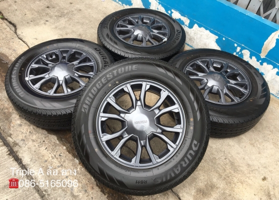 ล้อแม็กป้ายแดง ISUZU X-Series 2018 ขอบ 16 พร้อมยางป้ายแดง 215-70-16 Bridgestone ดอกเต็ม มีตุ่มทุกเส้น