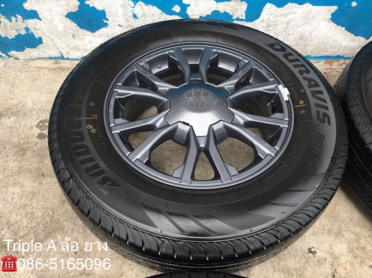 ล้อแม็กป้ายแดง ISUZU X-Series 2018 ขอบ 16 พร้อมยางป้ายแดง 215-70-16 Bridgestone ดอกเต็ม มีตุ่มทุกเส้น