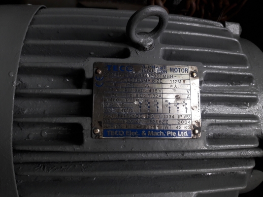 ขาย !! มอเตอร์.TECO.ขนาด5แรง3สาย.รอบ1460.พร้อมใช้