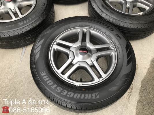 ล้อแม็ก ISUZU X-Series ขอบ 16 พร้อมยาง Bridgestone 215-70-16 ปี 17 ดอกเต็มๆ มีตุ่มลาง