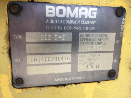 รถบดสั่นเสทือน10ตัน2เพลา มีลูกเรียบและลูกหนาม BOMAX BW212Dเอกสารเล่มทะเบียน รถบดสั่นเสทือน10ตัน2เพลา มีลูกเรียบและลูกหนาม BOMAX BW212Dเอกสารเล่มทะเบียน