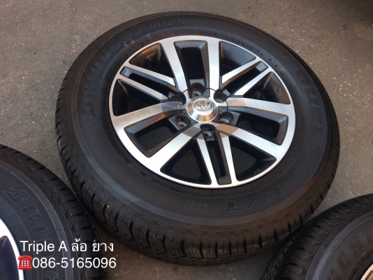 ล้อแม็กพร้อมยางป้ายแดง Toyota New Fortuner ขอบ 18 Bridgestone 265-60-18 ปี 18 แม็กสวย ตุ่มเด้ง มีเส้นสี