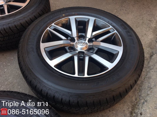 ล้อแม็กพร้อมยางป้ายแดง Toyota New Fortuner ขอบ 18 Bridgestone 265-60-18 ปี 18 แม็กสวย ตุ่มเด้ง มีเส้นสี