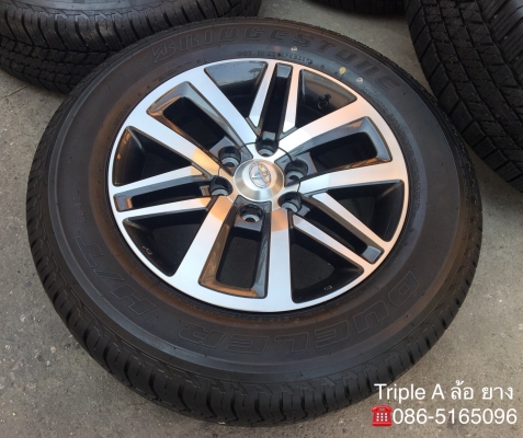 ล้อแม็กพร้อมยางป้ายแดง Toyota New Fortuner ขอบ 18 Bridgestone 265-60-18 ปี 18 แม็กสวย ตุ่มเด้ง มีเส้นสี