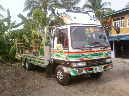 ขาย!! สิบล้อสองเพลา HINO เครื่อง HO7D ยาง 825 บรรทุกรถเกี่ยวข้าว/รถตีดิน ทะเบียนไม่ขาด ชุดเอกสารพร้อมโอน