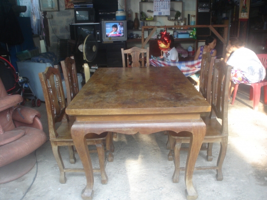 ไม้มะค่าเก่าโบราณ  แข็งแรงทุกจุด  งานเดิมๆๆ  เก้าอี้ 5 ตัว