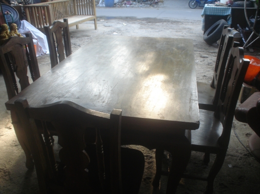 ไม้มะค่าเก่าโบราณ  แข็งแรงทุกจุด  งานเดิมๆๆ  เก้าอี้ 5 ตัว