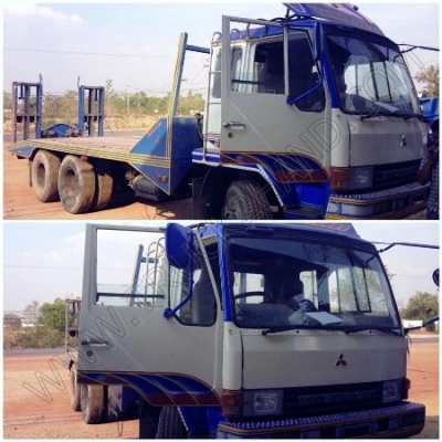 รถเทนเลอร์สำหรับบรรทุกรถเกี่ยวข้าว ยี่ห้อ HINO 1 เพลา