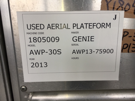 Genie AWP-30S : รถกระเช้า ยกได้ 159kg  สูง 11m นำเข้าจากญี่ปุ่น โทร. 080-6565422 (หนิง)