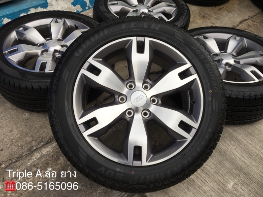 ล้อแม็กป้ายแดง Ford Everest ขอบ20 พร้อมยางป้ายแดง 265-50-20 Goodyear ปี 18 ตุ่มเส้นสีชัดเจน