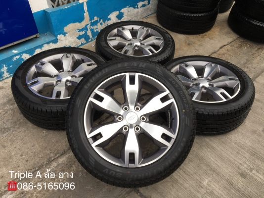 ล้อแม็กป้ายแดง Ford Everest ขอบ20 พร้อมยางป้ายแดง 265-50-20 Goodyear ปี 18 ตุ่มเส้นสีชัดเจน