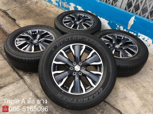 ล้อแม็ก Nissan Navara NP300 Sportech ขอบ18 พร้อมยางสภาพป้ายแดง 265-60-18 Dunlop แม็กสวย สภาพดี