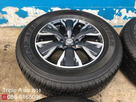 ล้อแม็ก Nissan Navara NP300 Sportech ขอบ18 พร้อมยางสภาพป้ายแดง 265-60-18 Dunlop แม็กสวย สภาพดี
