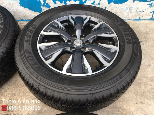 ล้อแม็ก Nissan Navara NP300 Sportech ขอบ18 พร้อมยางสภาพป้ายแดง 265-60-18 Dunlop แม็กสวย สภาพดี