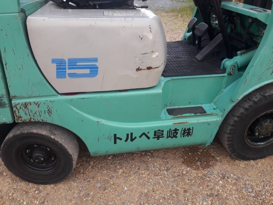 ขายรถยก MITSUBISHI FG15 F25A  เครื่องเบนซิน เกียร์ธรรมดา ยกได้1.5ตัน เสา3เมตร ยางตันหน้าหลัง ติดต่อ 098-7962549