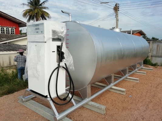 ถังน้ำมัน15000ลิตรเหล็กหนา4ม.พร้อมตู้จ่ายน้ำมัน