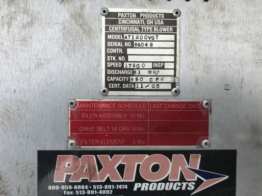 ขายโบวเวอร์แรงดันสูงแบบใบพัด Turbo Paxton made in USA. ขนาด 20HP. 380V รุ่น AT-Series รอบจัดมาก 17600rpm. ใช้ผลิตและส่งอากาศ และสูญญากาศ สภาพสวยมาก พร้อมใช้งาน