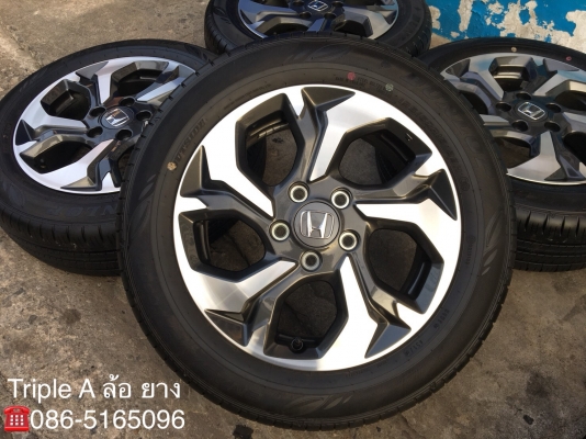 ล้อแม็กป้ายแดง HONDA BRV ขอบ16 พร้อมยางป้ายแดง 195-60-16 Dunlop แม็กสวย เส้นสีชัด