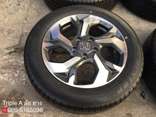ล้อแม็กป้ายแดง HONDA BRV ขอบ16 พร้อมยางป้ายแดง 195-60-16 Dunlop แม็กสวย เส้นสีชัด