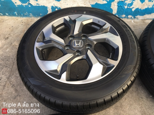 ล้อแม็กป้ายแดง HONDA BRV ขอบ16 พร้อมยางป้ายแดง 195-60-16 Dunlop แม็กสวย เส้นสีชัด