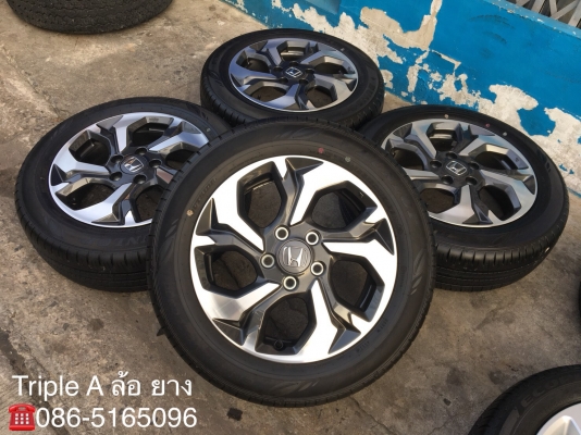 ล้อแม็กป้ายแดง HONDA BRV ขอบ16 พร้อมยางป้ายแดง 195-60-16 Dunlop แม็กสวย เส้นสีชัด