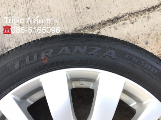ล้อแม็ก Suzuki Swift ขอบ16 พร้อมยาง 185-55-16 Bridgestone ปลายปี 14