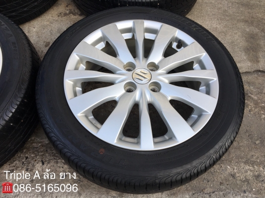 ล้อแม็ก Suzuki Swift ขอบ16 พร้อมยาง 185-55-16 Bridgestone ปลายปี 14