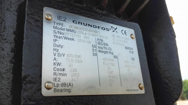 ปั้มน้ำแรงดันสูงมัลติสเตทแบบตั้ง GRUNDFOS ขนาด 40 HP